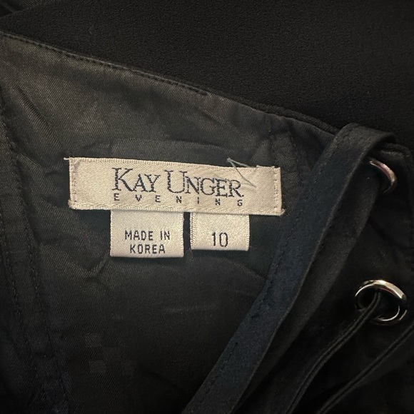 Kay Unger Black Embellished Ribbed Sheath Dress - Picture 8 of 9